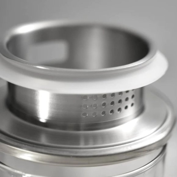 7 Piece Glass Pitcher Set (with Straining Lid, Handle) and 6 Glasses - CLEAR - Picture 3 of 3